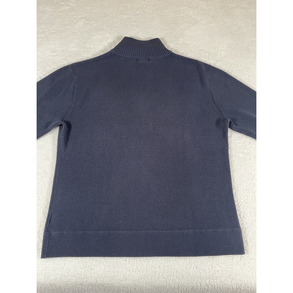 Polo Jeans Company Ralph Lauren Blue Ribbed Heavy Cotton Quarter Zip Sweater XXL - Picture 5 of 7